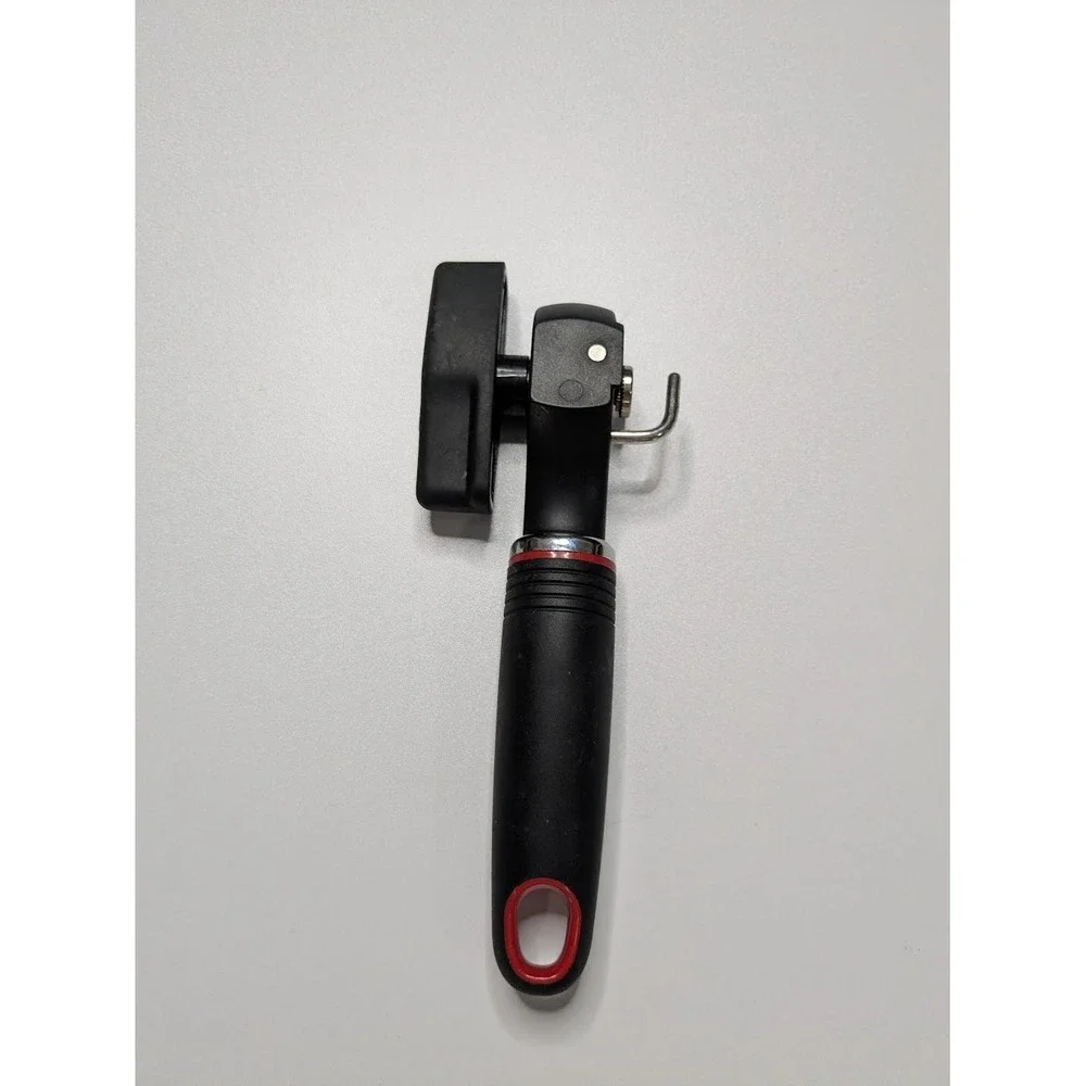 Can Opener Farberware Black Red Ergonomic Grip Professional Manual Handheld
